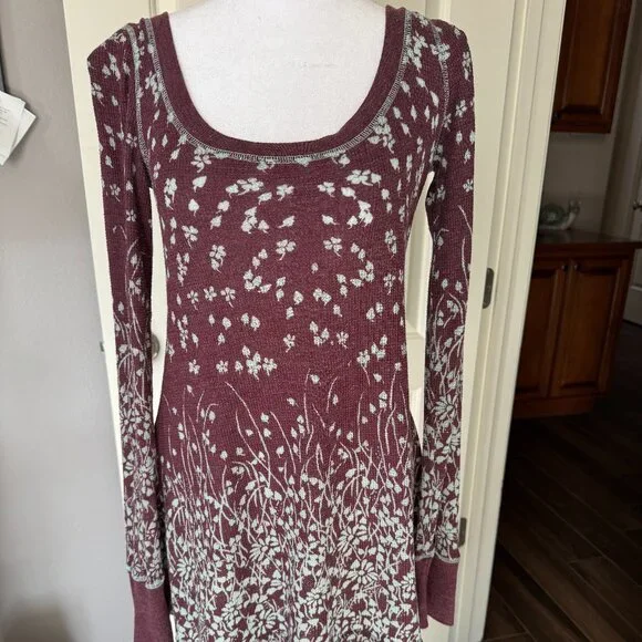 Free People Floral Garden Print Thermal Top, Size Medium - Picture 2 of 4